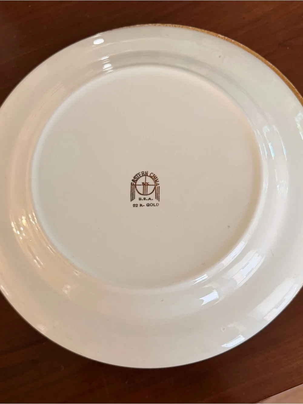 6 Floral Gold Rim Dinner Plate - White with Red Rose Accent